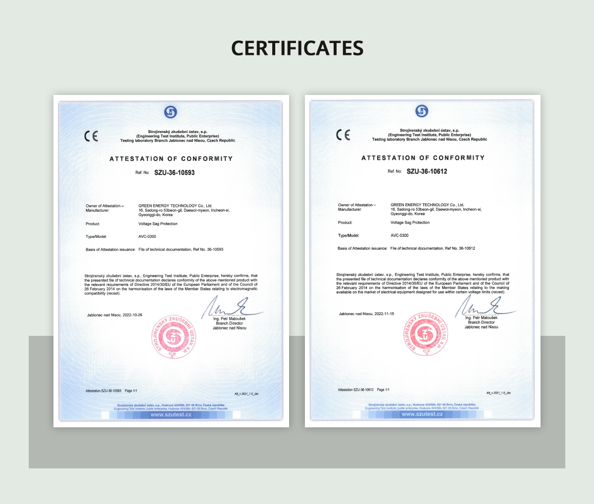 Certificates